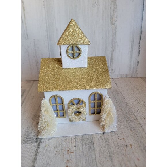 Glitter golden light up Church Xmas home decor figure religious - Picture 3 of 7